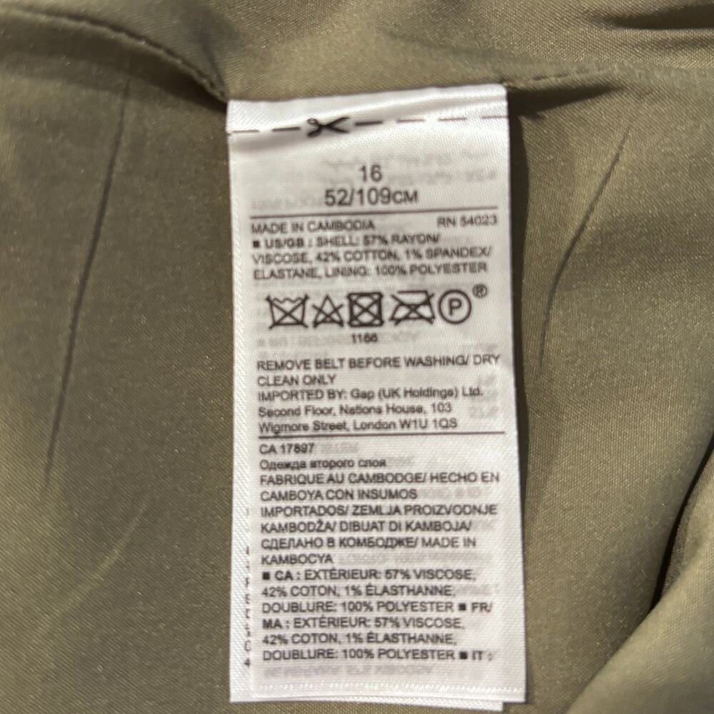 Banana Republic - NWOT Square Neck Belted Satin Dress Size 16 - Picture 4 of 5